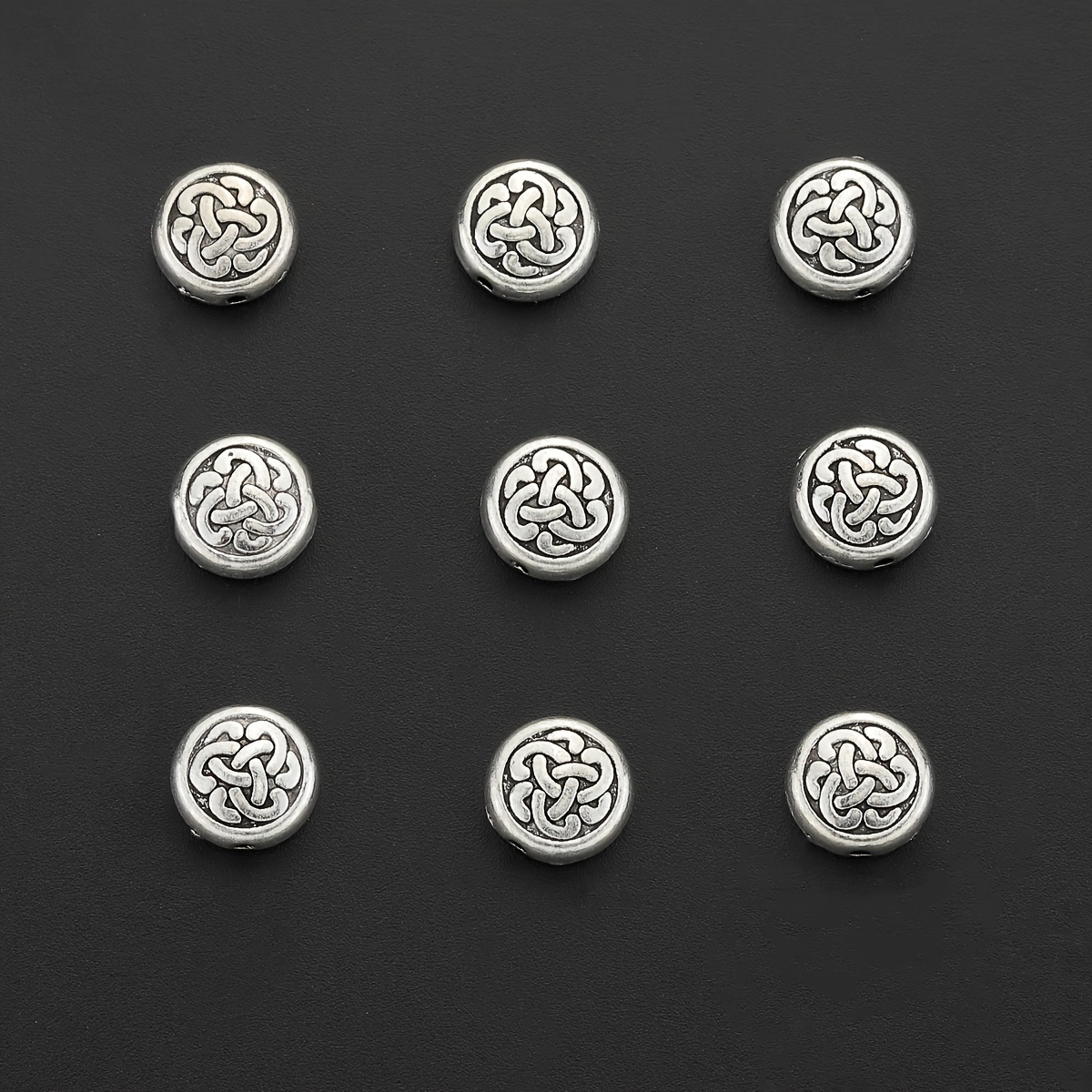 Image of 20pcs Vintage Alloy Flower Spacer Beads - Round Loose Beads For Making, Ethnic Style Handcrafted Necklaces, Bracelets & Pendants