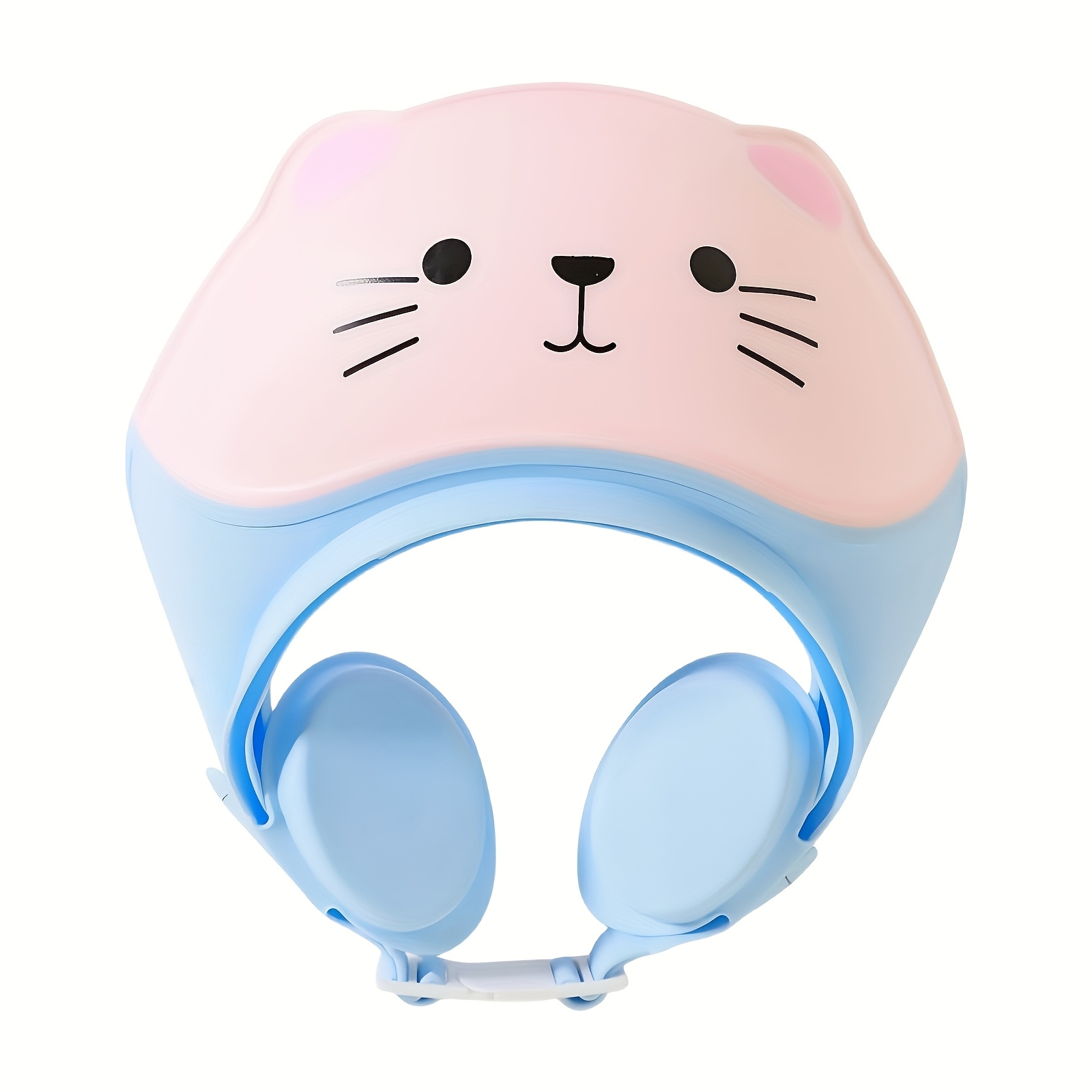 TEMU 1 Pack Cute Cartoon Shower With Ear, Adjustable High Quality Bathing Hat Kids, Soft& , Leak-proof, Reusable, Easy To Clean And Durable, Home
