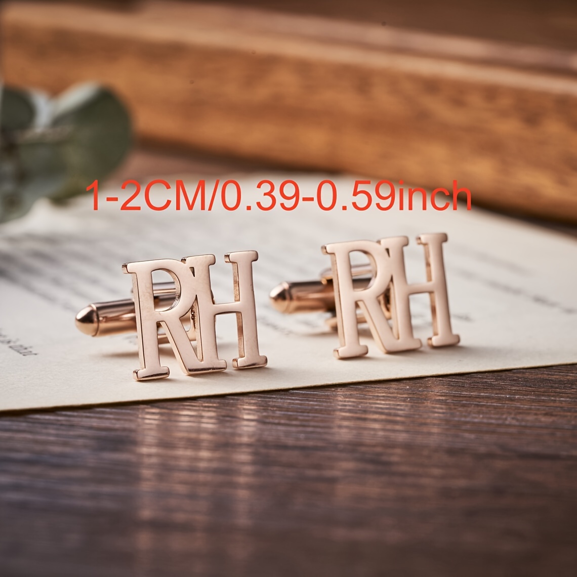 Customized Minimalist Double Letter Cufflinks for Couples