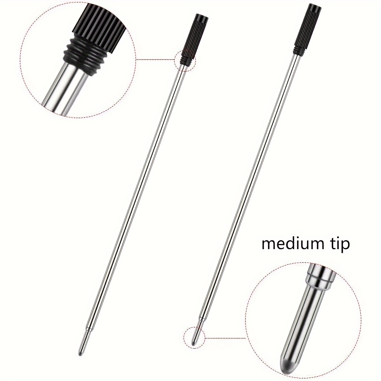 4 5 cross compatible ballpoint pen refills black refills 10pcs replaceable pens refills 1mm medium tip details 3