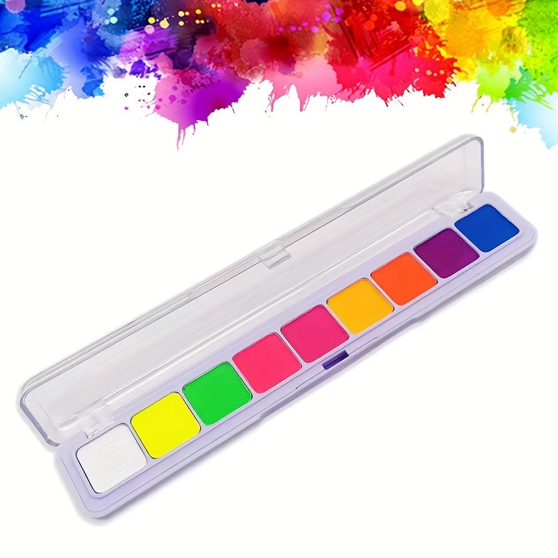 

9-color Fluorescent Face Paint Set - Water Soluble, Non-toxic Body Art For Festivals, Parties & Stage Performances