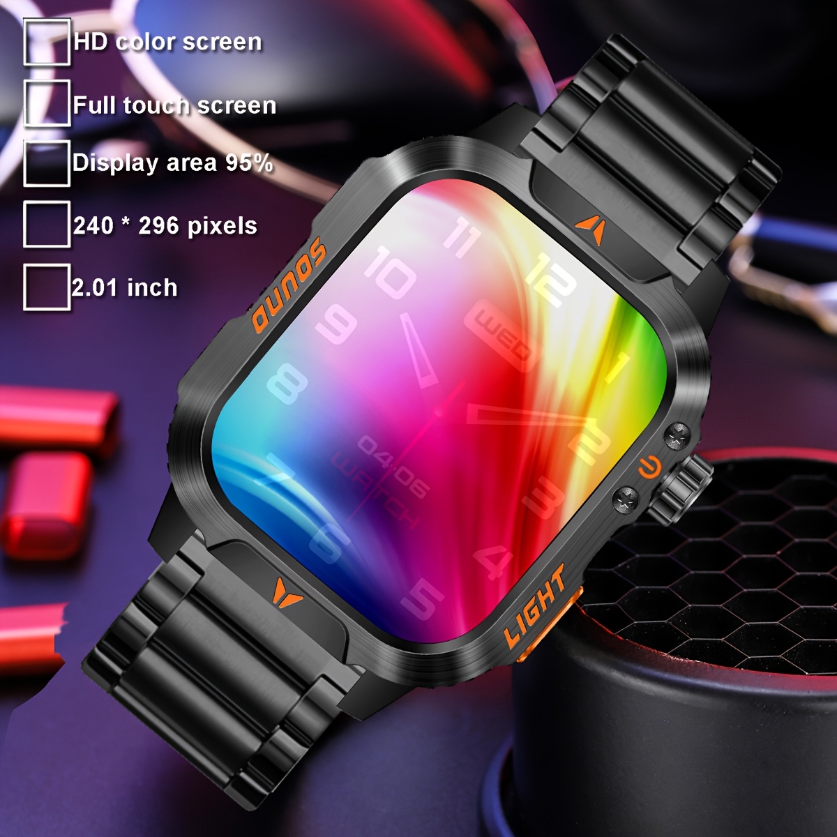 men smartwatch 01 inch hd screen built in led Temu