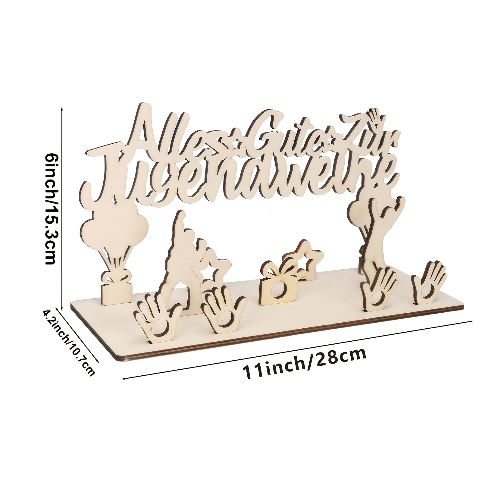 E-shop Minimalistisches "" Schild aus Holz, deutscher Stil (mit dem Slogan "Alles Gute zur Jugendweihe" und Geschenkform), geeignet für moderne ""