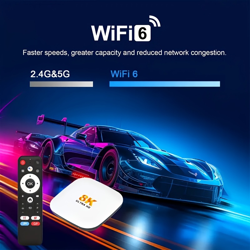 H96 MAX M2 Plus Smart TV Box - Android 14.0, CPU Quad-Core RK3528, Salida 8K Ultra HD, Compatible con 4K@60fps, WiFi6 & BT5.4, con Control Remoto, Puertos USB2.0, Reproductor Multimedia HDR10, Enchufe EU, Entretenimiento en el Hogar