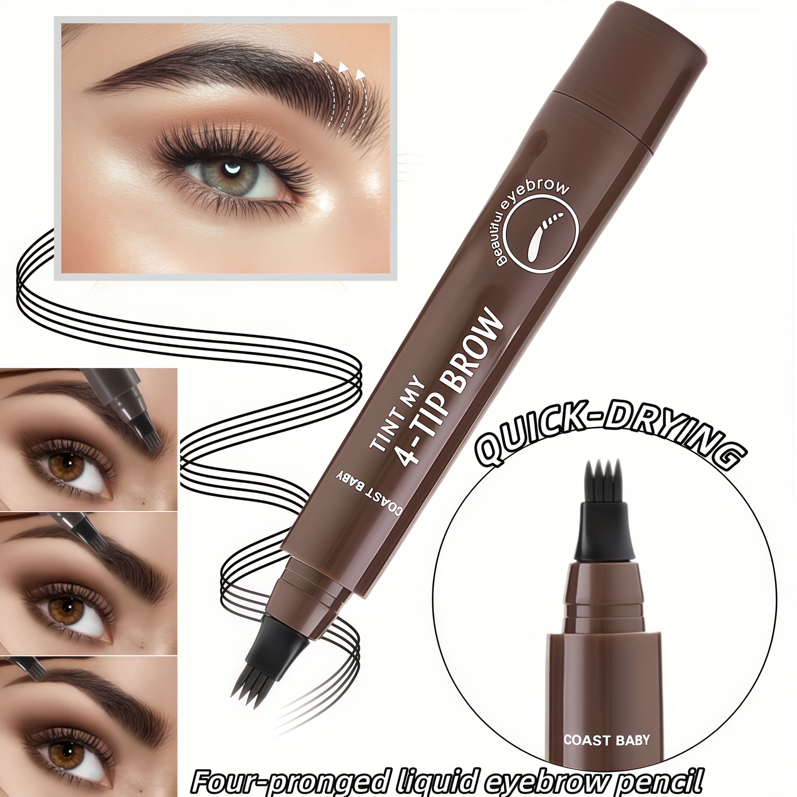 ultra   split head eyebrow pencil waterproof smudge proof natural three dimensional eyebrow pencil simulated natural eyebrow look clumping free   christmas gifts