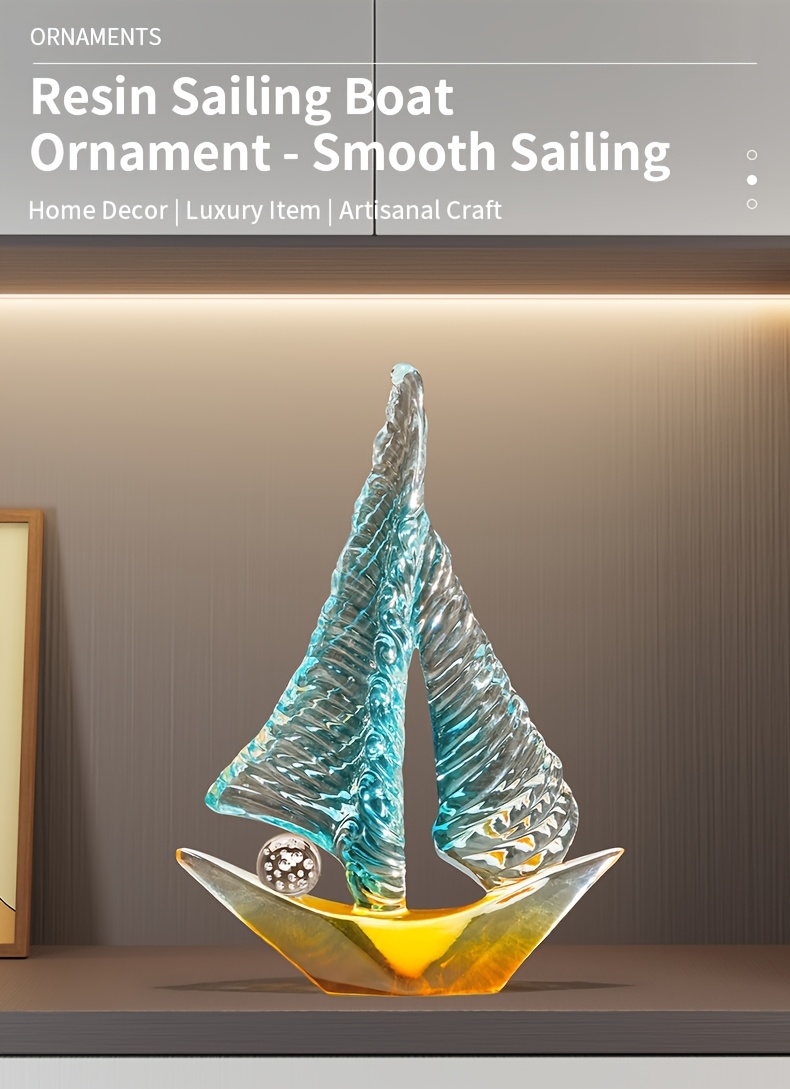 Artistic Resin Sailboat Ornament - Nautical Home & Office Decor 12 Artistic Resin Sailboat Ornament Styling