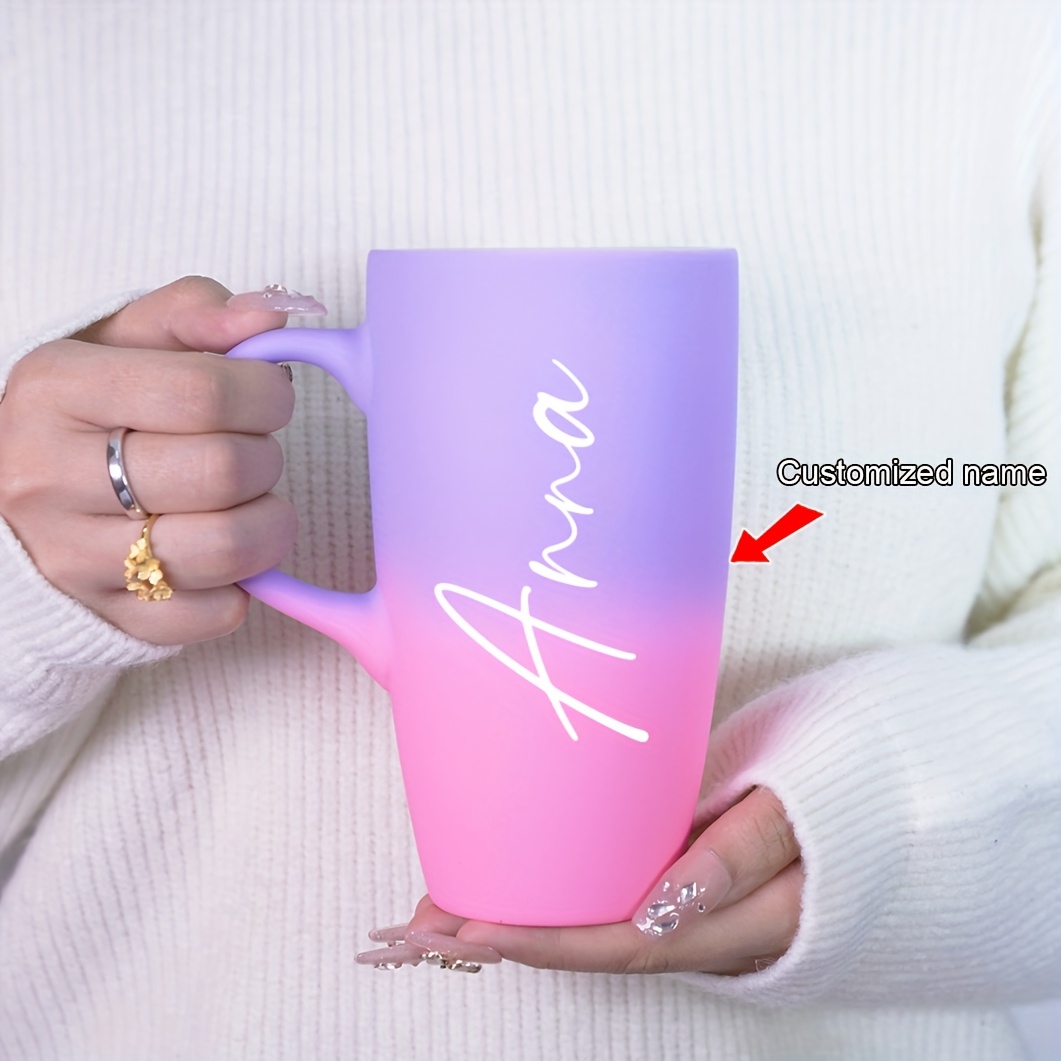 Image of Coffee Cups,drinkware, Customizable Name Ceramic Coffee Mug - Insulated,custom Water Bottle,tea Cup,reusable, Unique Gift For Birthday, Valentine's Day, Family, - Personalized With Name