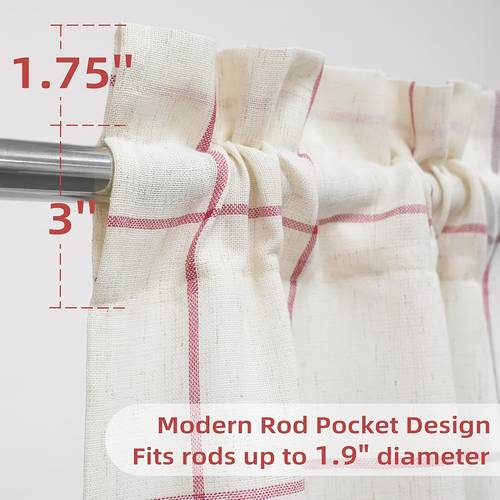 2 panels kitchen curtains striped tier linen short curtains pinstripe cafe curtains for living room bathroom farmhouse rustic curtains rod pocket