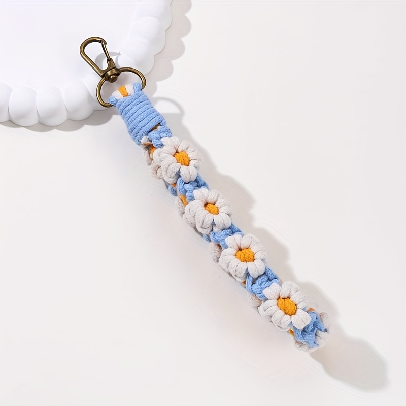 Image of 1pc Bohemian Style Multicolored And Gorgeous Daisy Flower Handmade Keychain