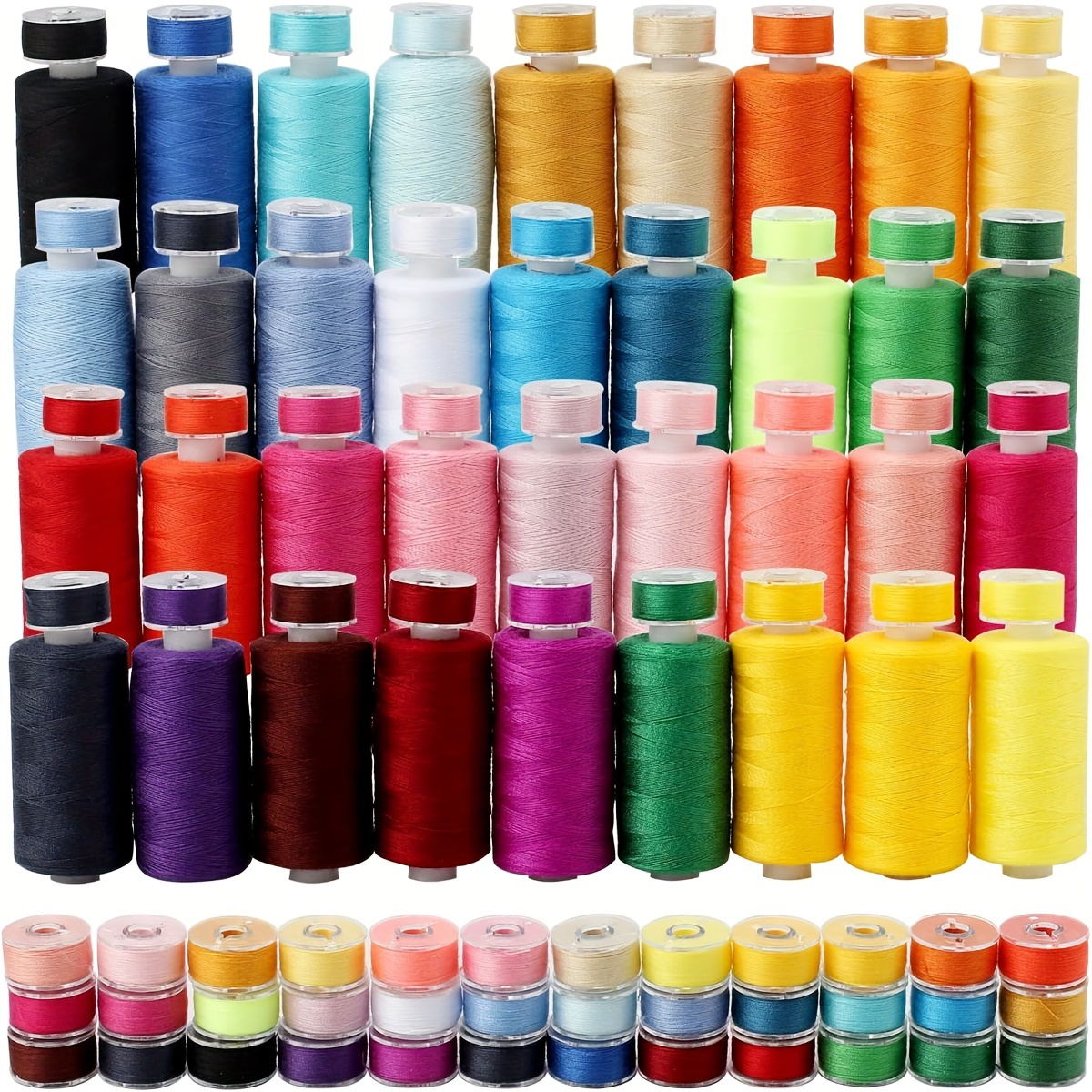 

Fil à Coudre, Chaque Rouleau de Fil à Coudre en Polyester 72pcs Bobines de Fil Pré-enroulées et Bobines de Fil, 36 Couleurs de Fil pour Machines à Coudre et Fournitures de Couture