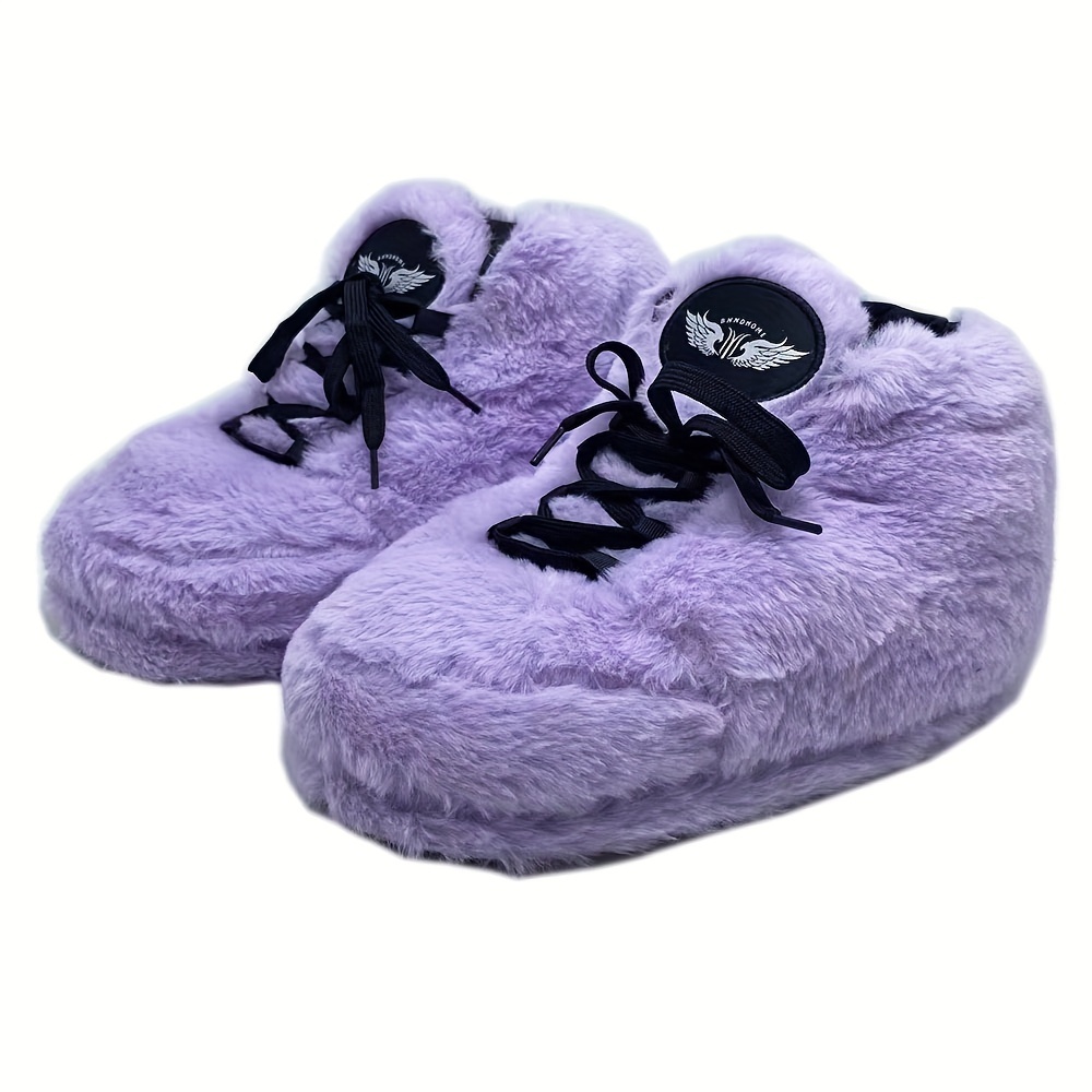 womens winter warm plush slip on sneakers slippers soft plush fabric indoor floor sliders with     size fits most     for    