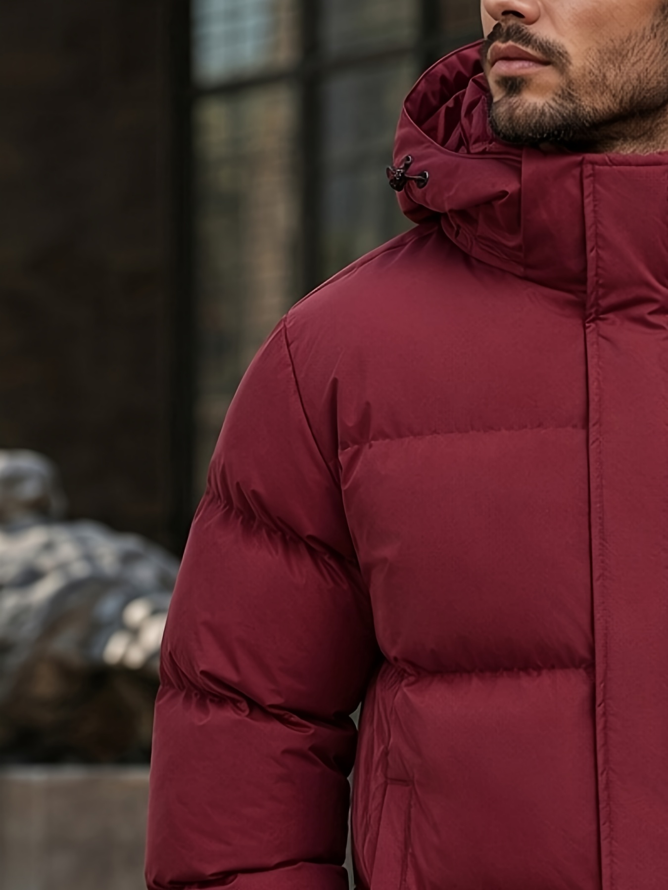 Men's Loose-Fit Hooded Padded Jacket for Winter
