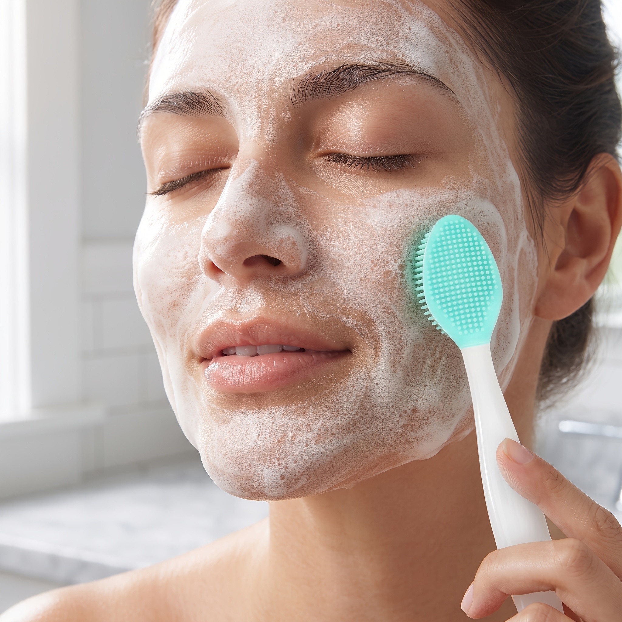 4pcs Facial Cleansing Kit with Scrub Brush & Blackhead Scraper