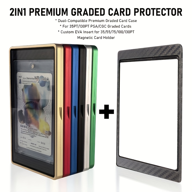 graded card guards BLACK SILICONE GRADED CARD PROTECTOR SLAB BUMPER CASE PSA CGC – Graded City