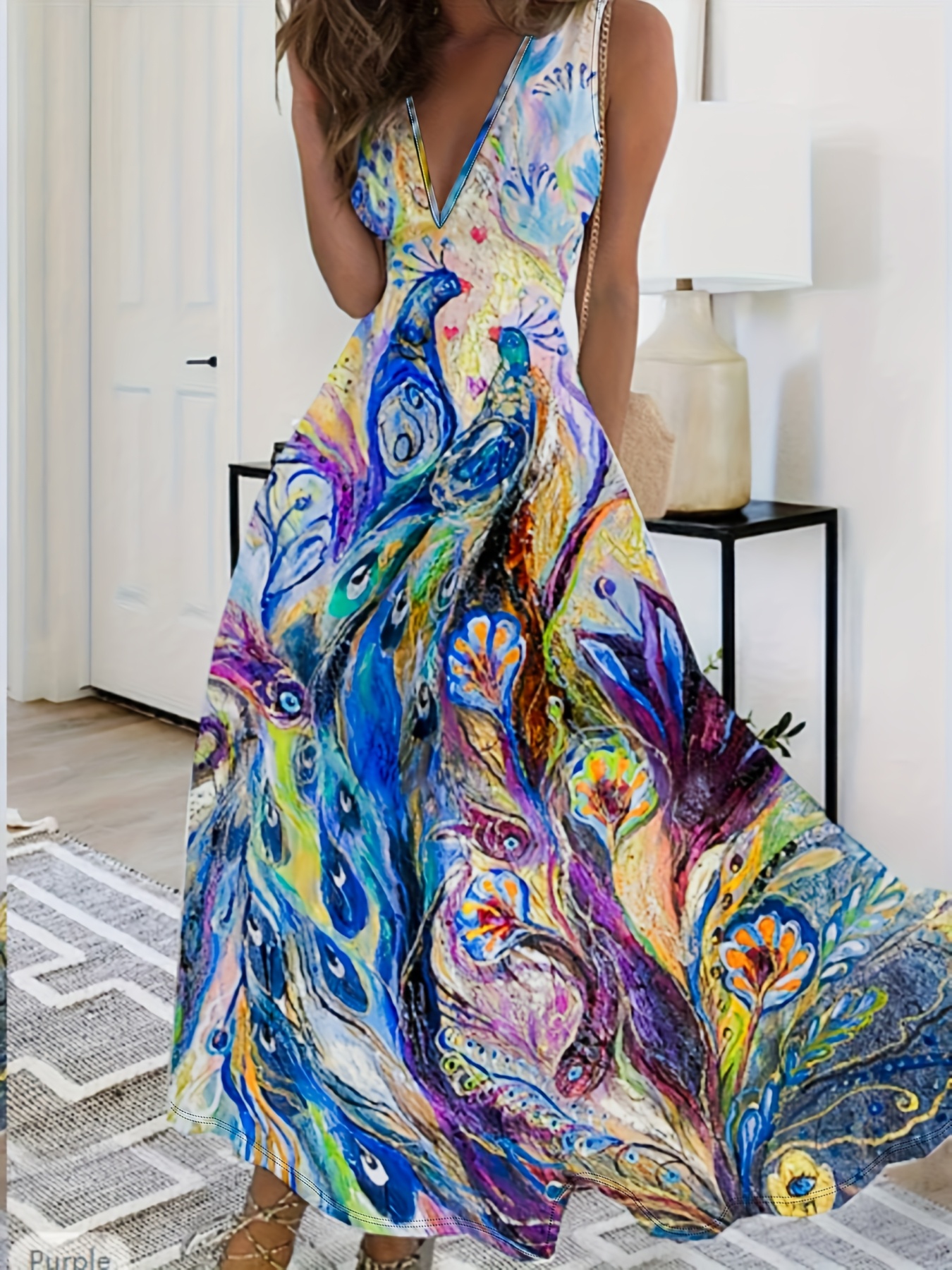 peacock dress sold on Temu United States