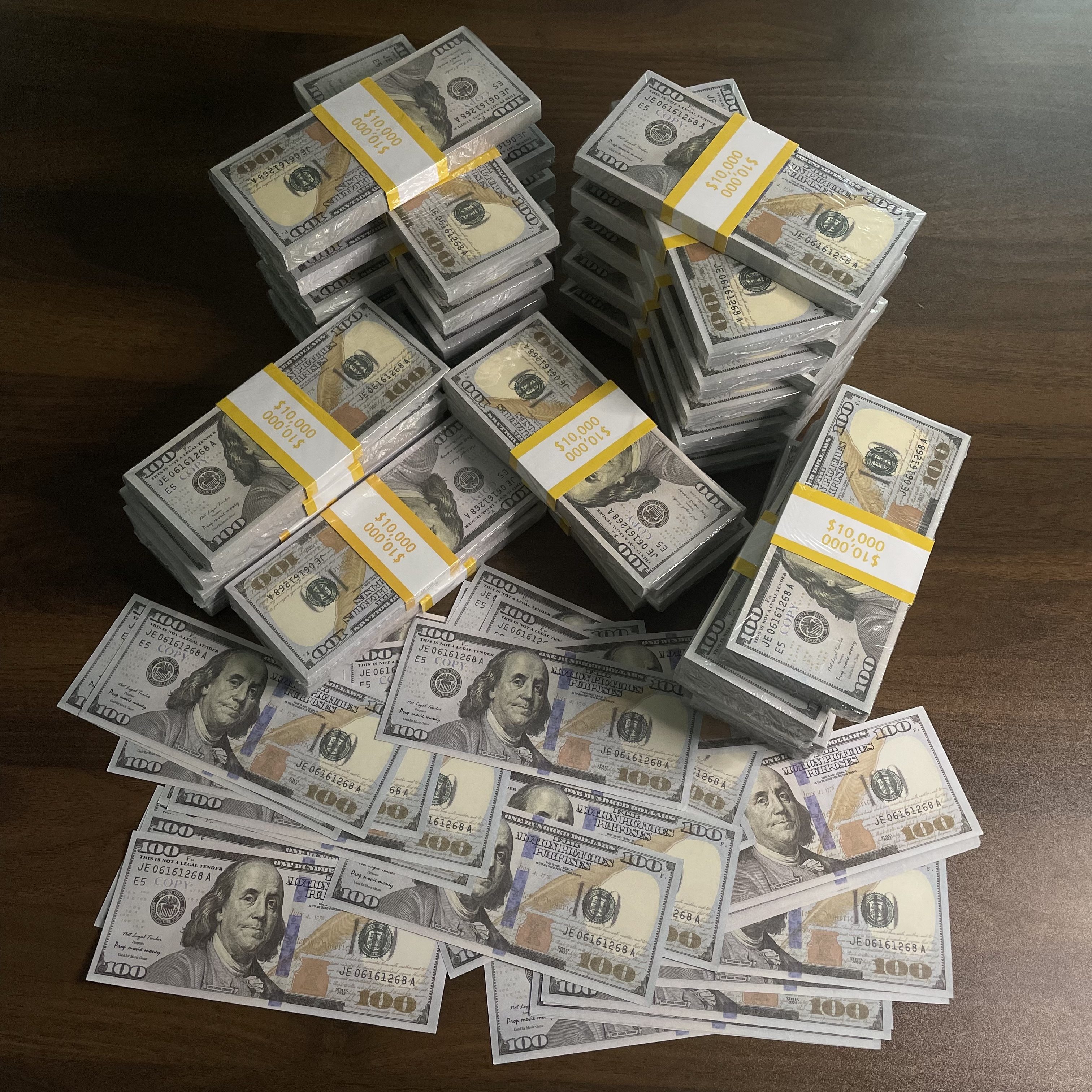 100/ 180/ 200/ 280/ 380/ 400/ 500/ 800/ 1000个电影玩具钞票，100美元钞票仿真纸，适用于电影、电视、音乐视频、派对、艺术装饰 - 无羽毛 详情 1
