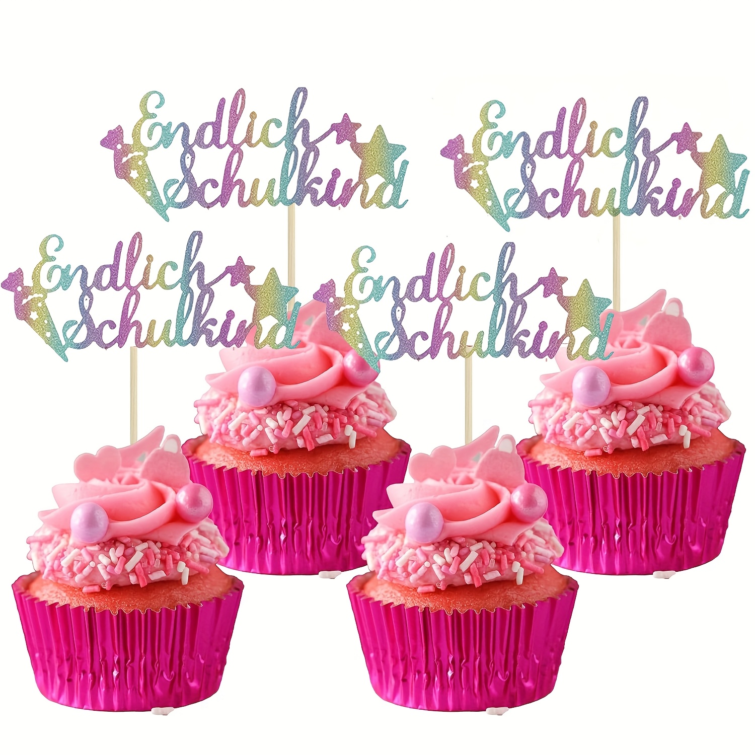 24pcs School Cake Topper, Sparkling Decoration For Day Of School, Cake Decoration For Year 2025, Sugar Bag Cake Decoration For Celebration