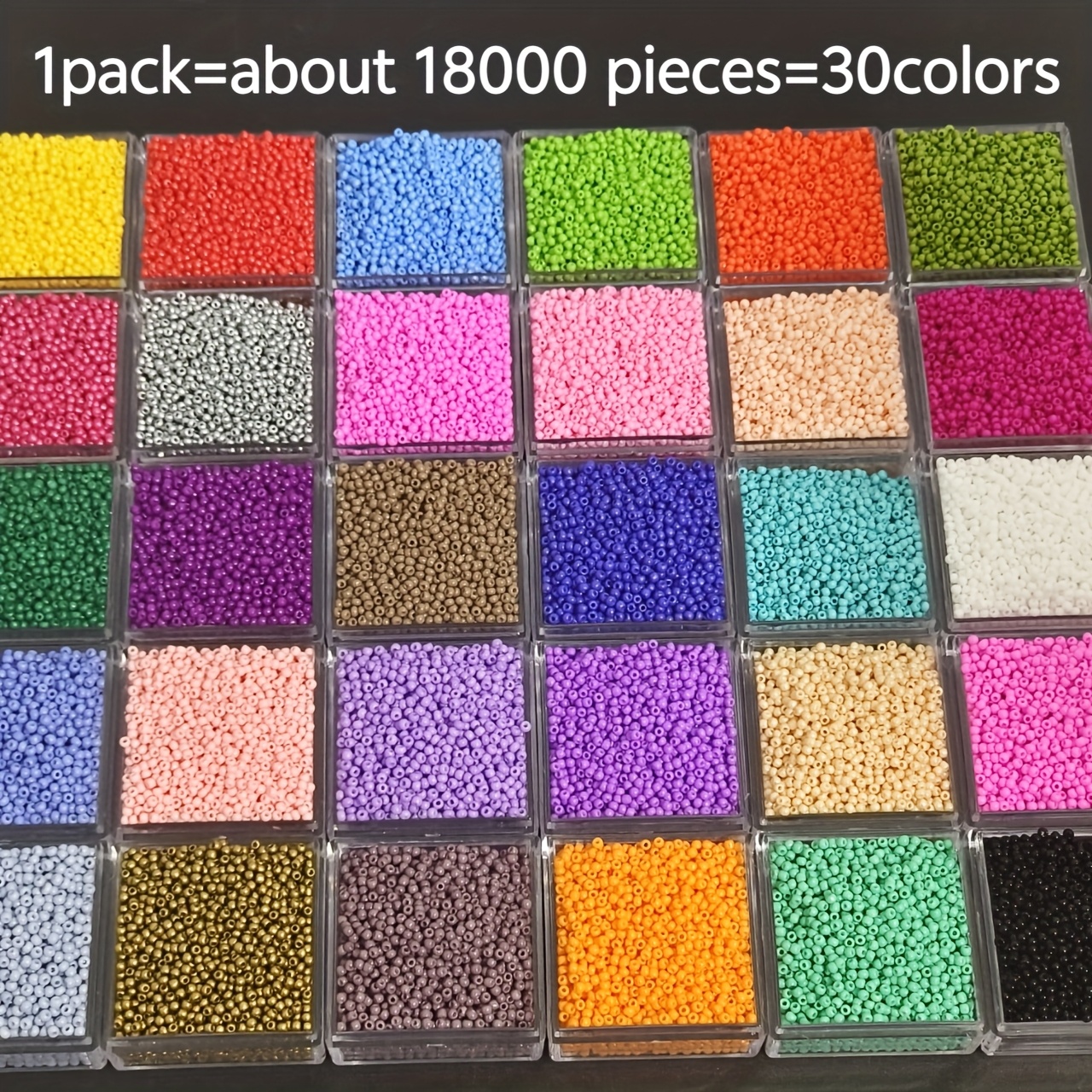 Image of 18,000pcs Of 30 Colors 1.8mm Bohemian-style High-quality Czech Glass Seed Beads, Spacer Beads For Diy Necklace Earring Bracelet Jewelry Making, Party Decoration Supplies