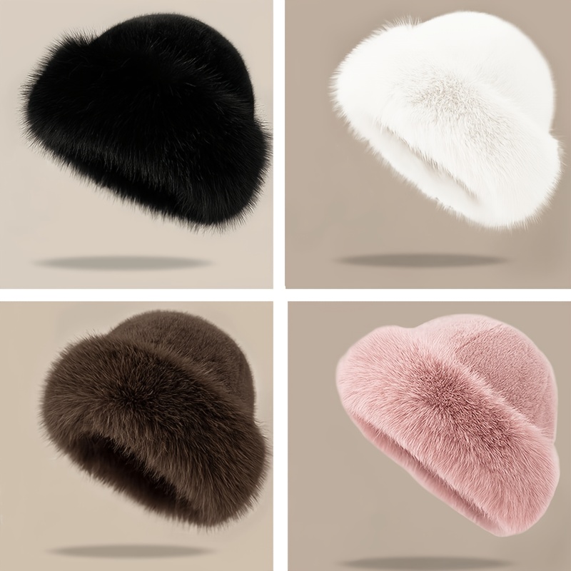TEMU 4pcs Winter Mongolian Hat With Ear Flaps For Men Women, Windproof Warm Thermal Ski Hat, Multi-style Fashion Cold Weather Trapper Hat For Outdoor