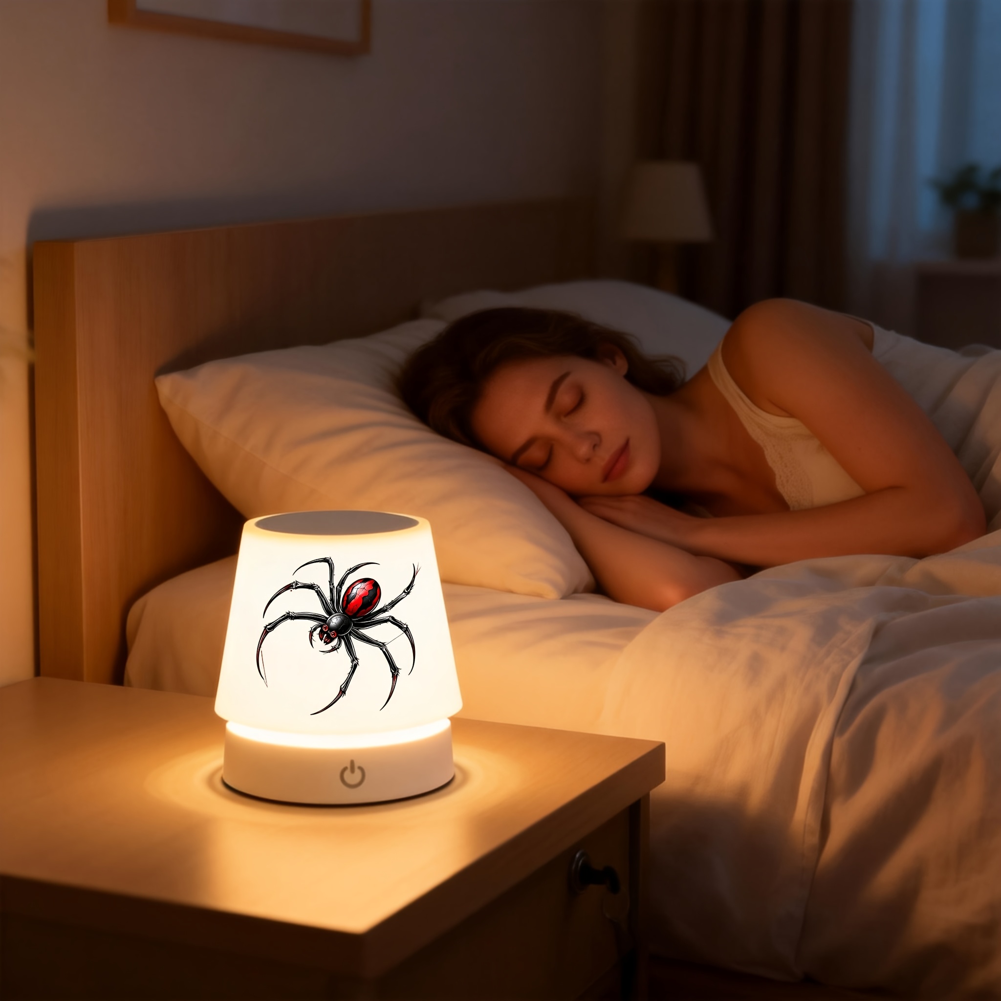 Cool Red Spider Pattern Desk Lamp, Adjustable Height