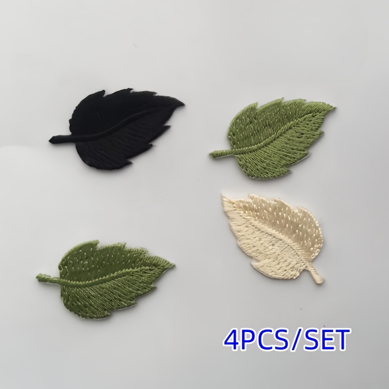 2/4pcs/set - Mini Leaf Patches For Embroidery, Featuring Delicate Designs, Iron-on Patches, And Colorful Leaf Embroidery, Perfect For A Cute Touch
