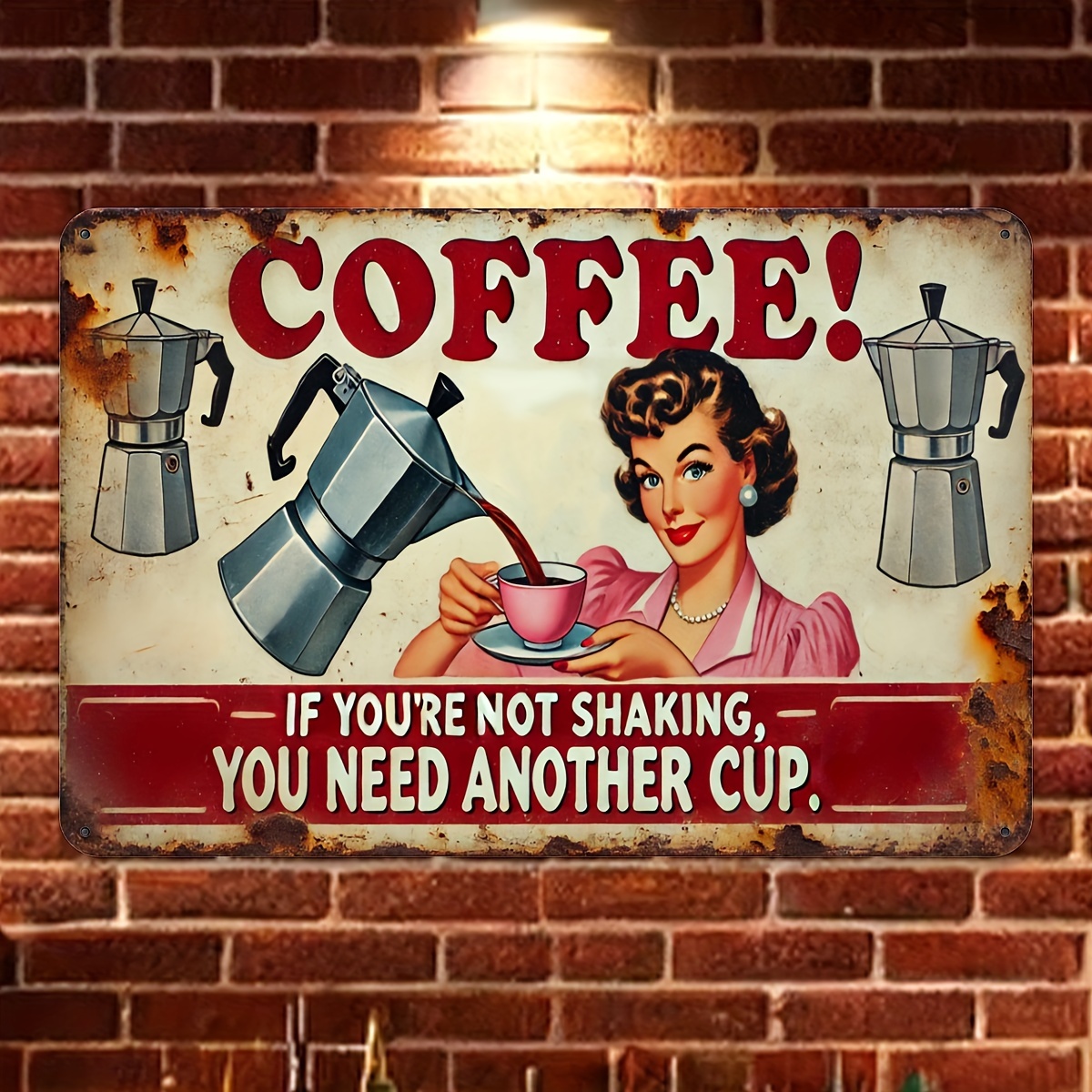 

Vintage Coffee Metal Sign Wall Decor, 1pc Iron Plaque 20x30cm, Retro Tin Art For Home, Cafe, Bar, Gym, Garage, Bathroom - Humorous Espresso Design