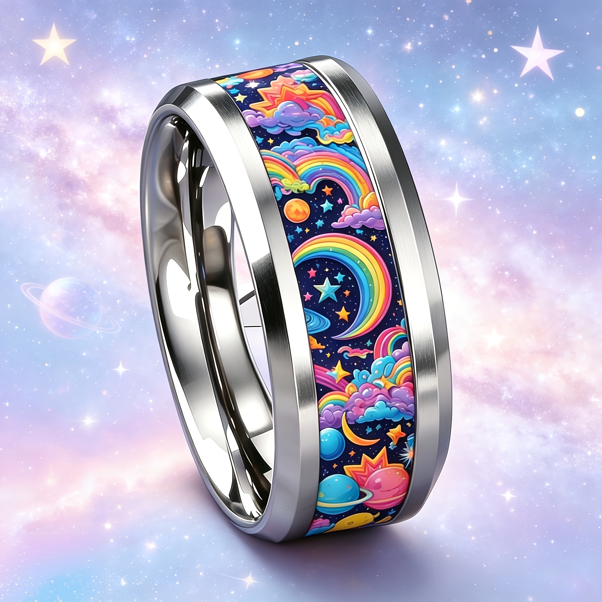 Wide-band 304L Stainless Steel Scratch-Resistant Ring