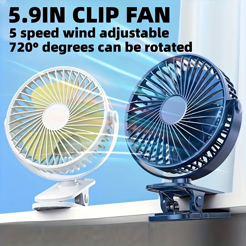 

Ventilateur Clip-On Polyvalent avec Vitesses Réglables - Rechargeable par USB, Flux d'Air Puissant, Prise en Main pour Chariots de Golf, Bureaux, en , Tentes de Camping & Tapis de Course de Gym