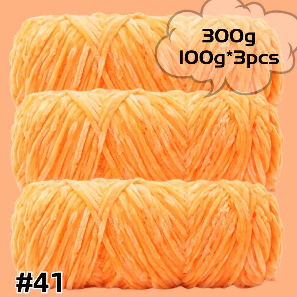 3 pack soft velvet chenille yarn 100g per roll multi colored knitting crochet suitable for sweaters scarves hats dolls bags chunky yarn rich texture crafting material    