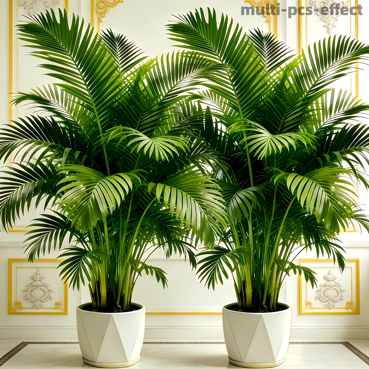 Palmera de simulación grande, diseñada para el estilo pastoral de primavera y verano, forma hermosa y hojas naturales, fácil para crear un ambiente de curación; adecuada para uso en interiores y exteriores, recreando la sensación de vacaciones campestres en escenarios al aire libre