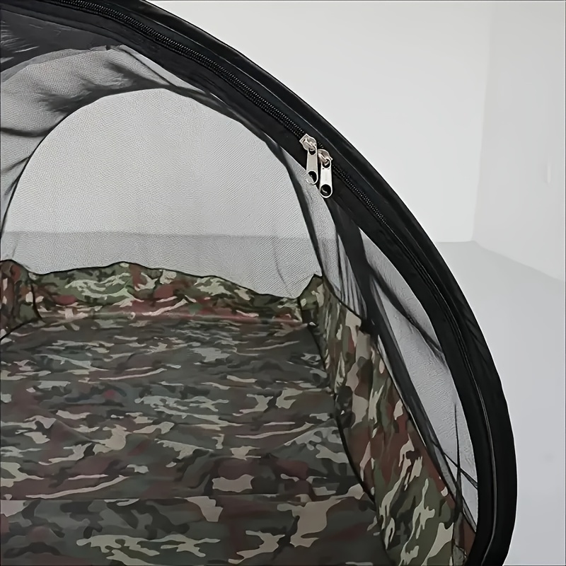 1-Person Camouflage Mosquito Net Tent with UV Protection & Insect Repellent - Portable Foldable Design, Easy Install, Black for Outdoor Camping, Travel, Study Abroad, Camping Tent, Insect Repellent Shelter