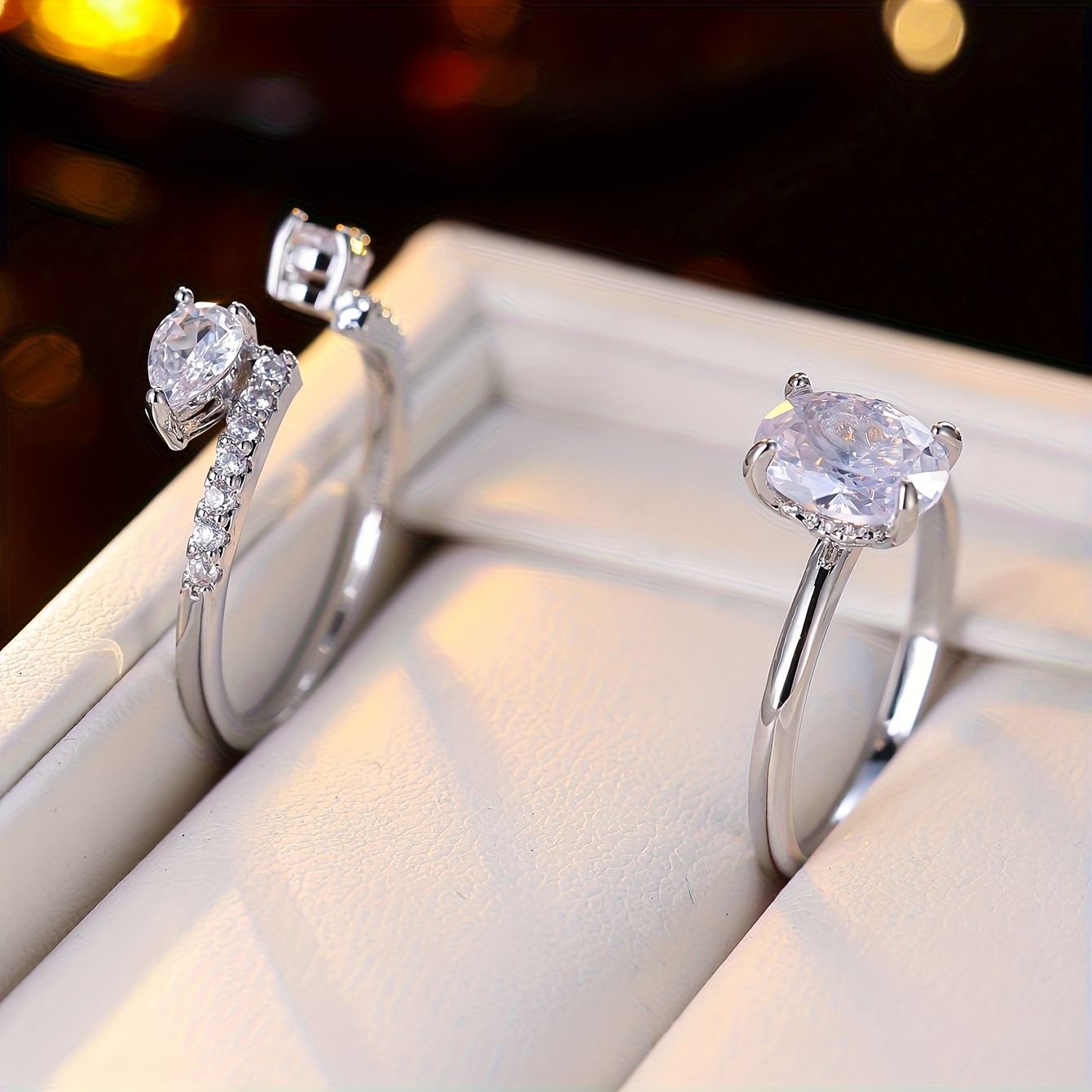 Set of Two Stylish Unique Rings, High-End Feel