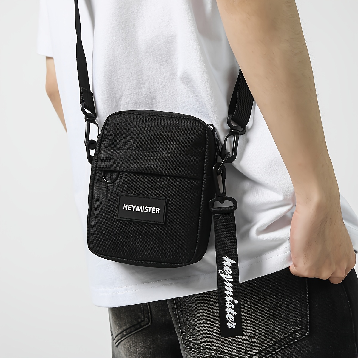 TEMU Men's Crossbody Bag, 1pc, Stylish Multi-functional Outdoor Travel Shoulder Bag, Simple And Trendy 's Bag, Casual Commuter Crossbody Phone Bag