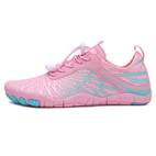 unisex barefoot walking shoes professional barefoot aqua shoes wide toe box health anti slip breathable water shoes for beach pool swimming surfing summer striped pattern fabric tpu upper rubber sole fabric insole