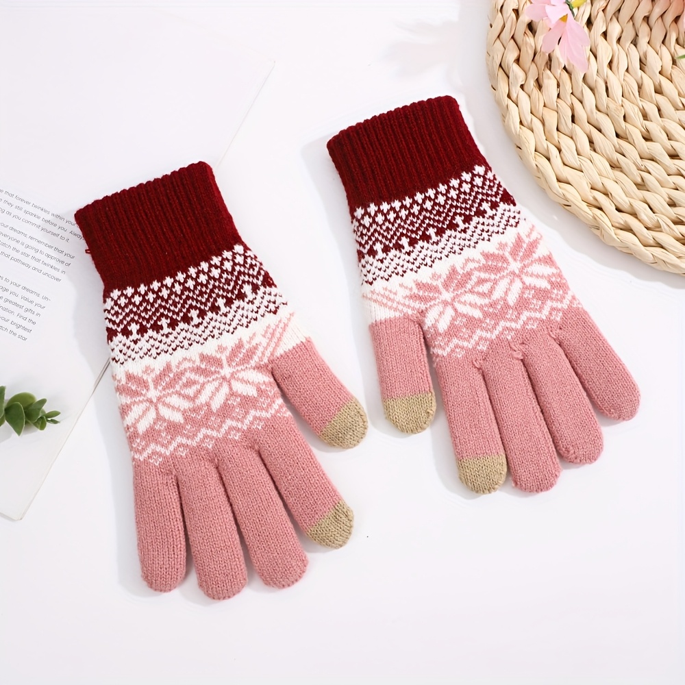 TEMU Unisex Winter Touch Screen Gloves, Coldproof Fashion Gloves, Elastic Fingerless Gloves For Casual Wearing, Warm And With Touch Screen,