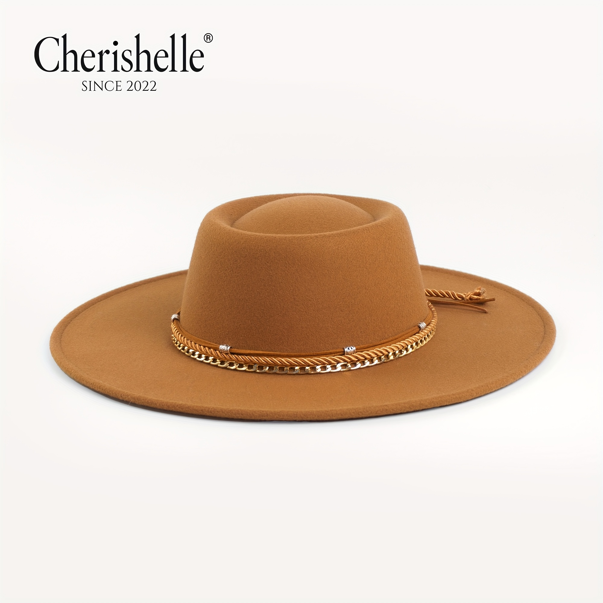 wide brim large brim womens fedora hat dome - Temu display picture 1