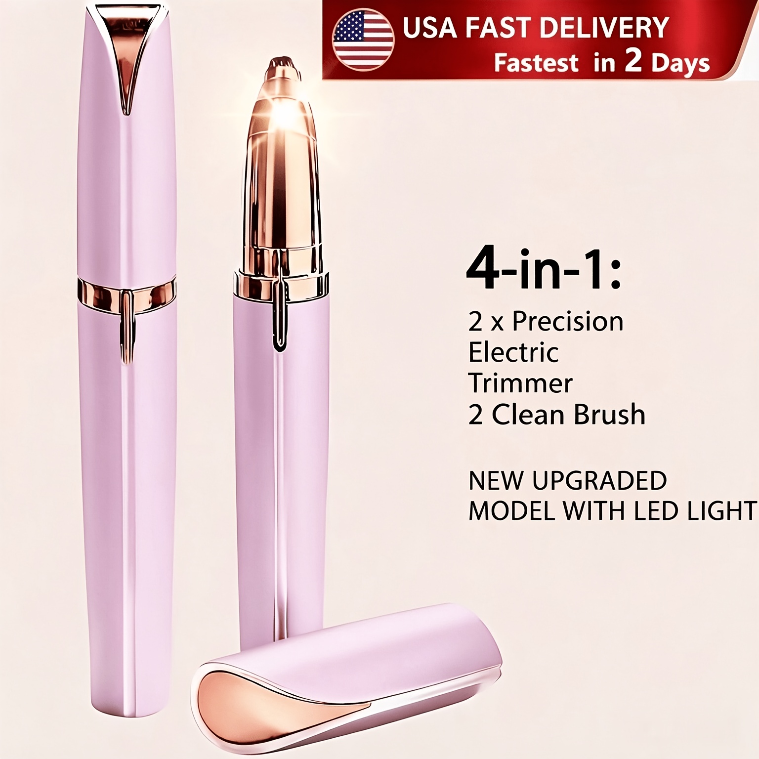 TEMU 2 Pack Usb Rechargeable Portable Electric Eyebrow Trimmer Pen For Women, Precision Eyebrow Hair Remover, Safe Eyebrow Shaver Razor For Face Leg