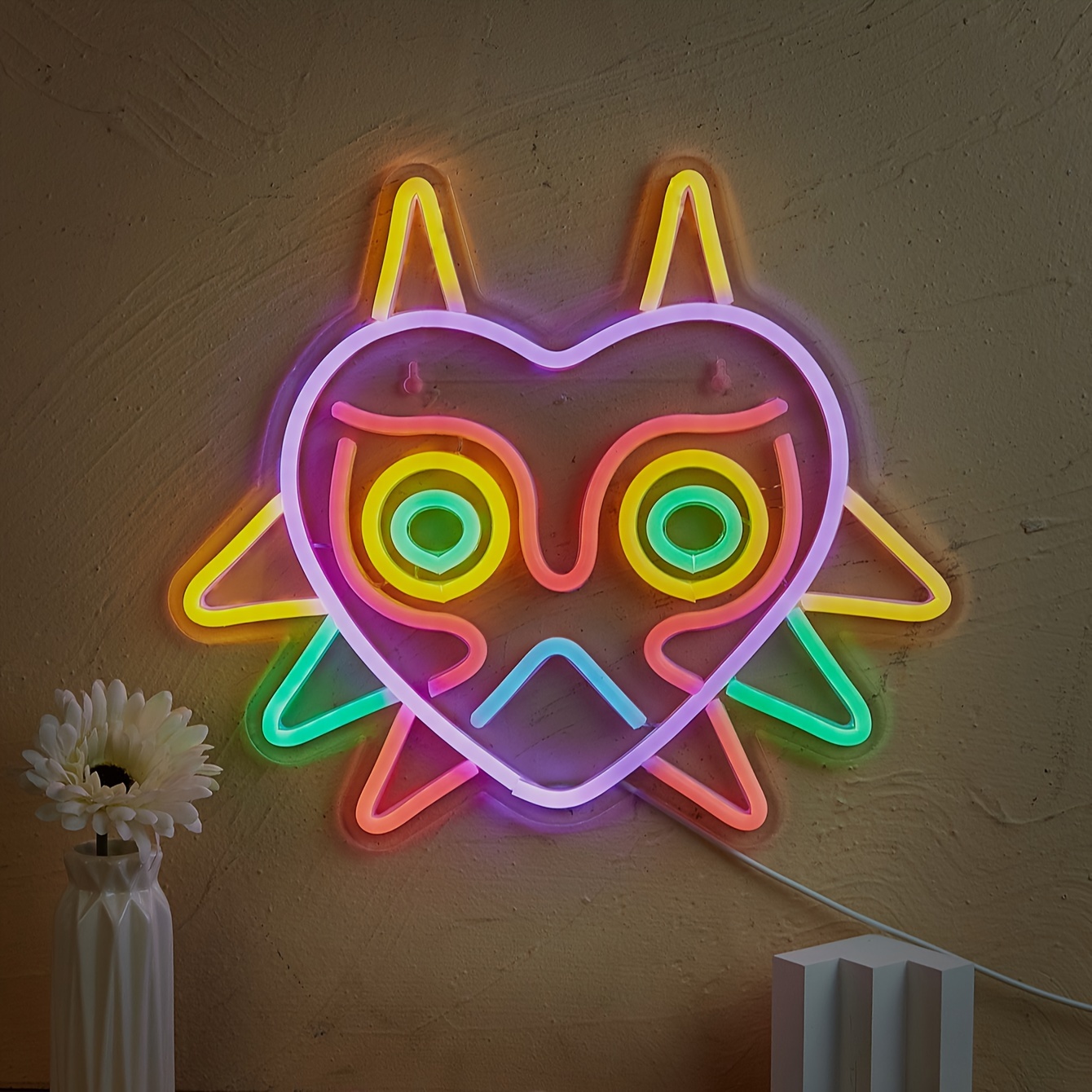 

1pc Indian Mask Led Neon Sign For Wall And Table Decor, Light Up Signs Usb Powered Neon Lights Signs For Bedroom Room Bar Wedding Party Decoration