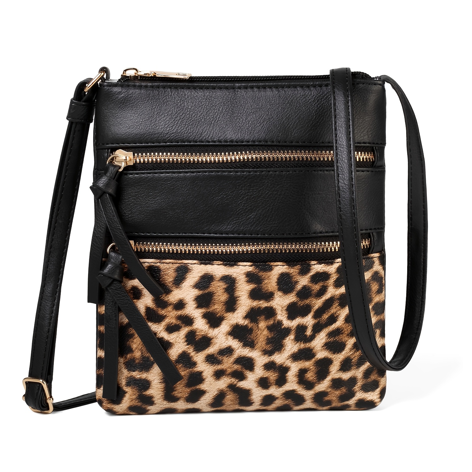 Image of Women's Crossbody Bag With Vertical Zipper Compartments & Strap - European & Handbag Suitable For, Travel, Everyday Use