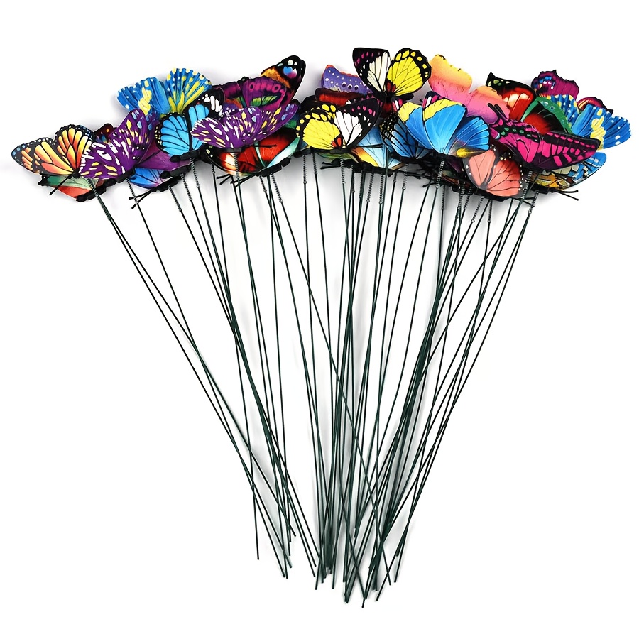 TEMU [3d] 10pcs Colorful Stakes, Random Color 3d Simulated Ornaments, Suitable For Garden And Yard Decoration, Weather-resistant Artistic Style,