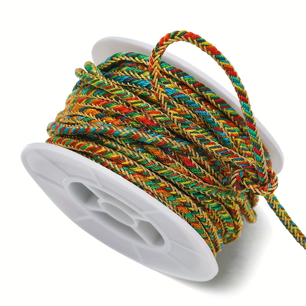 78.74in 3mm Colorful 5 String Rope Braided Bracelet Rope Non-elastic Rope For Necklace Bracelet Jewelry Making Additions
