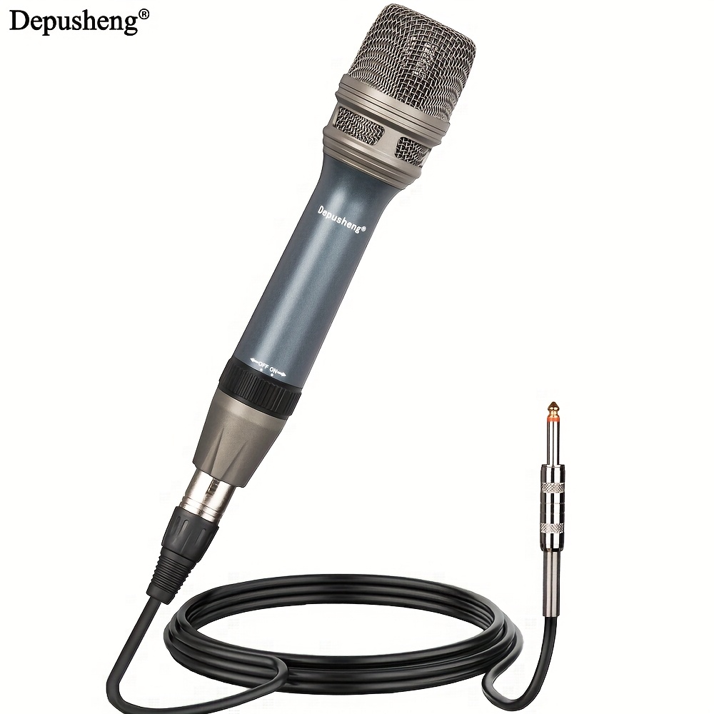 Depusheng C90 Professional Dynamic Vocal Microphone - Moving Coil Dynamic Unidirectional Handheld Microphone With Switch Includes 177 In Xlr Audio Cable To 1/4'' Audio Connection, / Day
