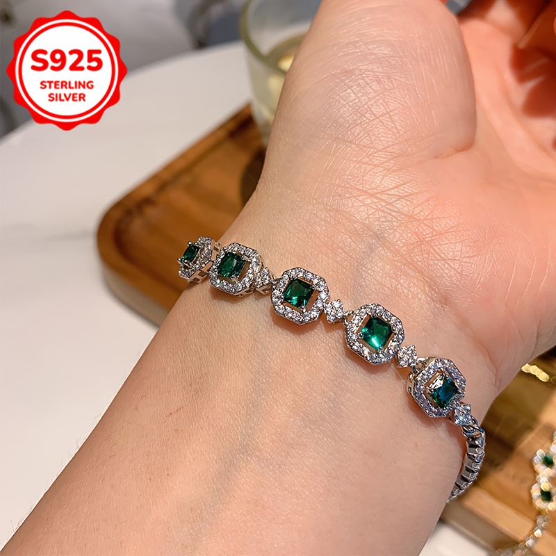S925 Green Bracelet Wedding Banquet Accessory