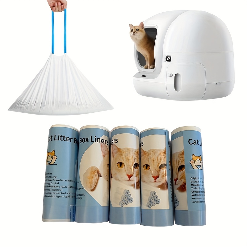 E-shop 5 Rollen Müllbeutel für Petkit Max oder Selbstreinigende Katzenklo-Einsatzbeutel /15 pro Rolle Hohe Menge /Dicker