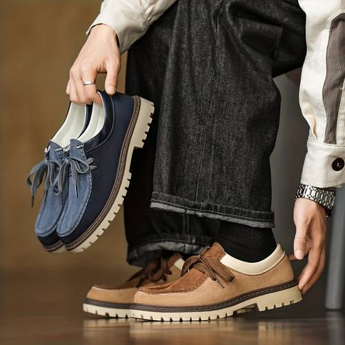 mens vintage british style loafers lace casual shoes for weddings