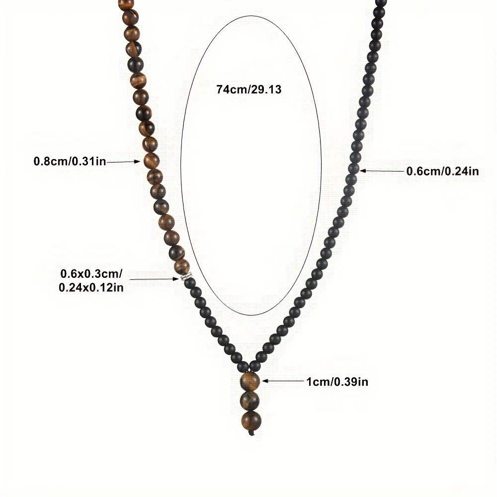 collier de perles rondes tendance, cadeau de collier pour homme Détails du produit 1