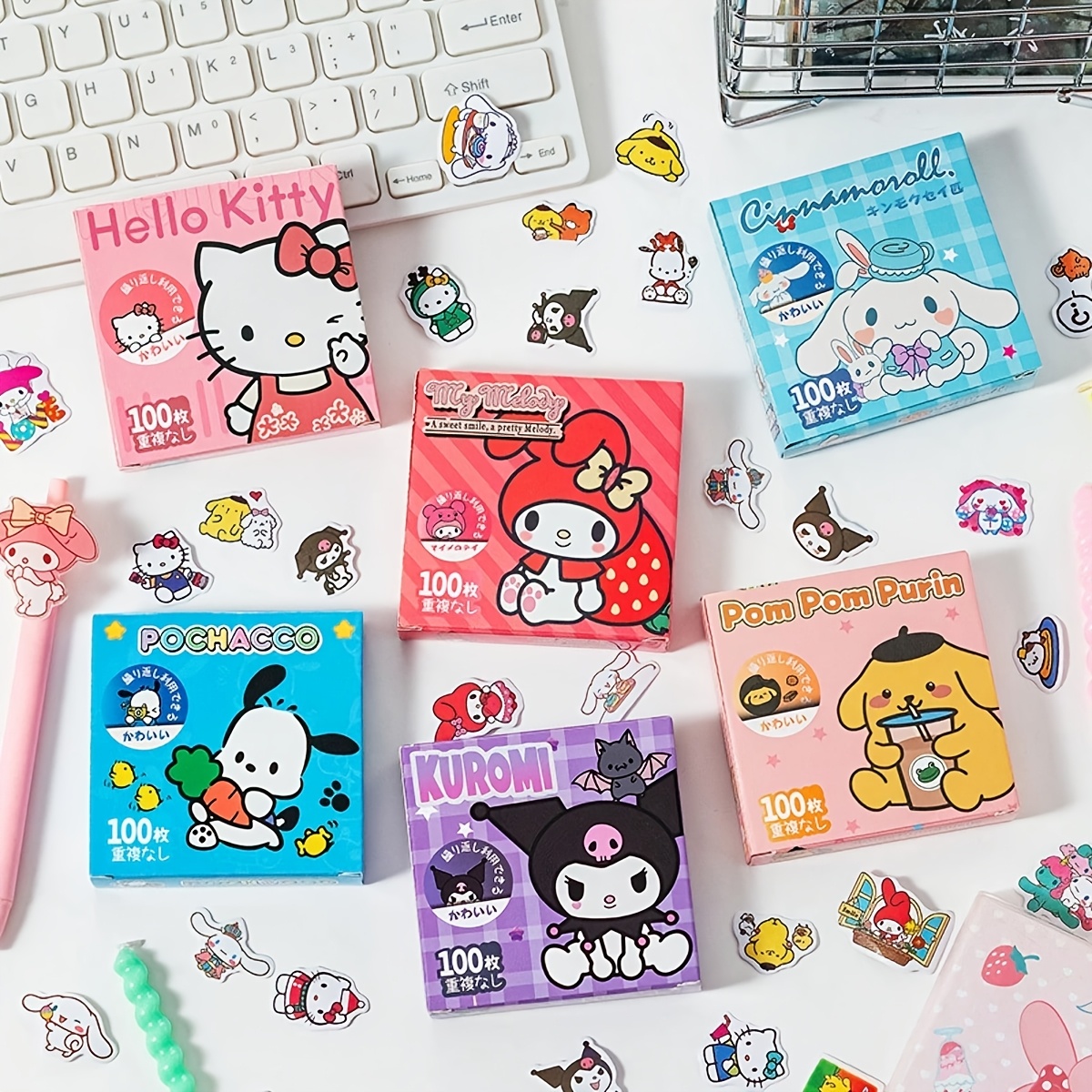 

Boîte Cadeau de Stickers Décoratifs Mignons DIY de Haute Valeur Hello Kitty avec Différents ( Stickers)