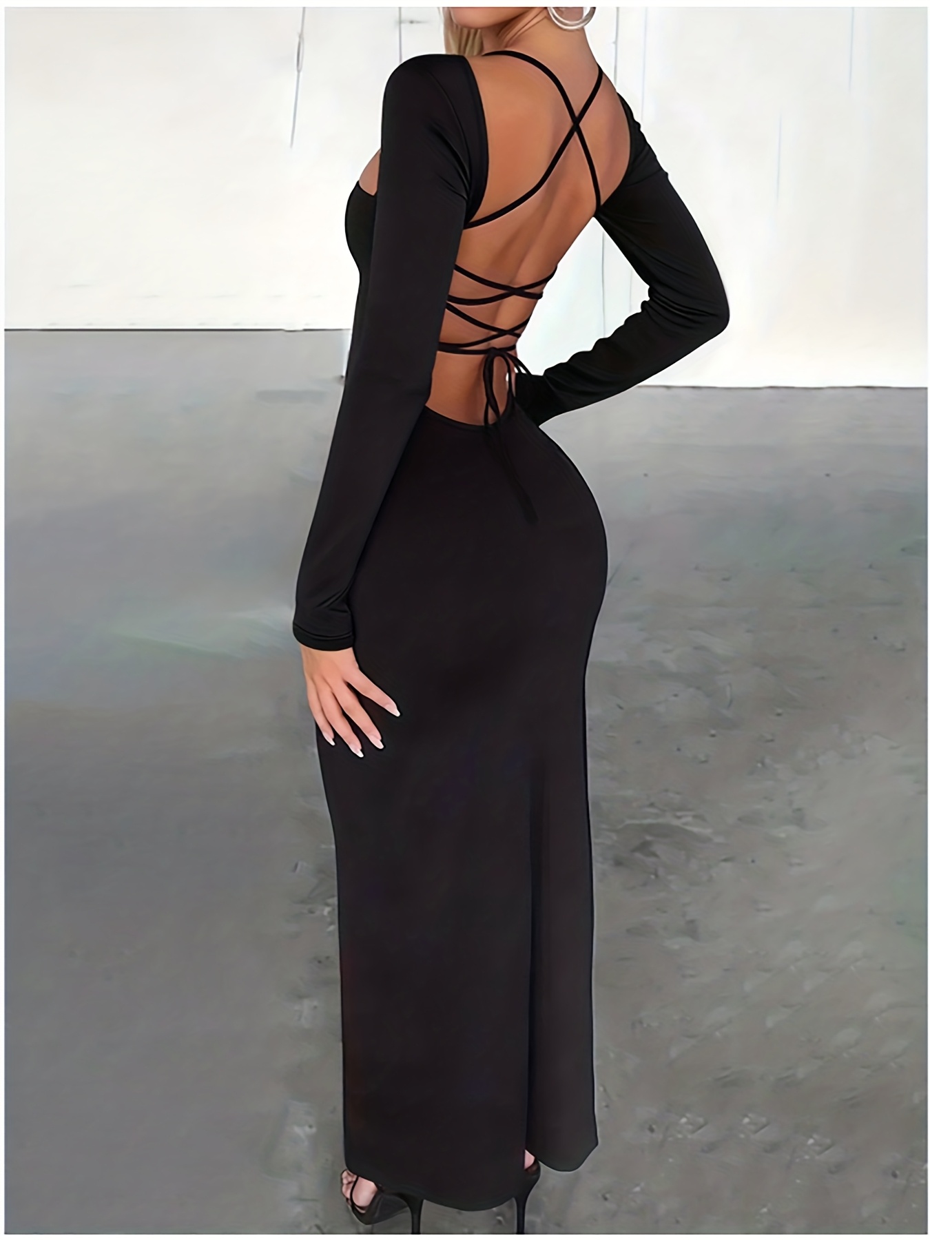 princess polly baby blue dress Elegant Long Black Dress/open Back Dress/thick Strap Gown/sexy Black Dress/sleeveless  Loose Kaftan/oversize Black Tunic Dress METD0054