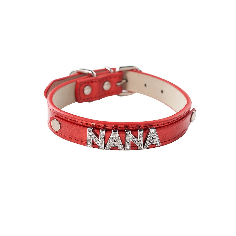 Personalized Customizable Rhinestone Collar for Pets, Name Display