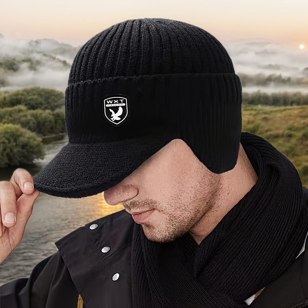 

Men's Winter Beanie Hat - Fleece-lined, & Warm Knit Cap With Ear Protection For Outdoor Cycling, Style